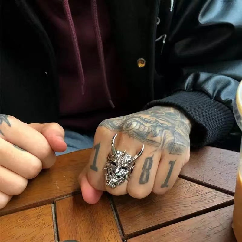 Edgy Punk Skull Ring for Men