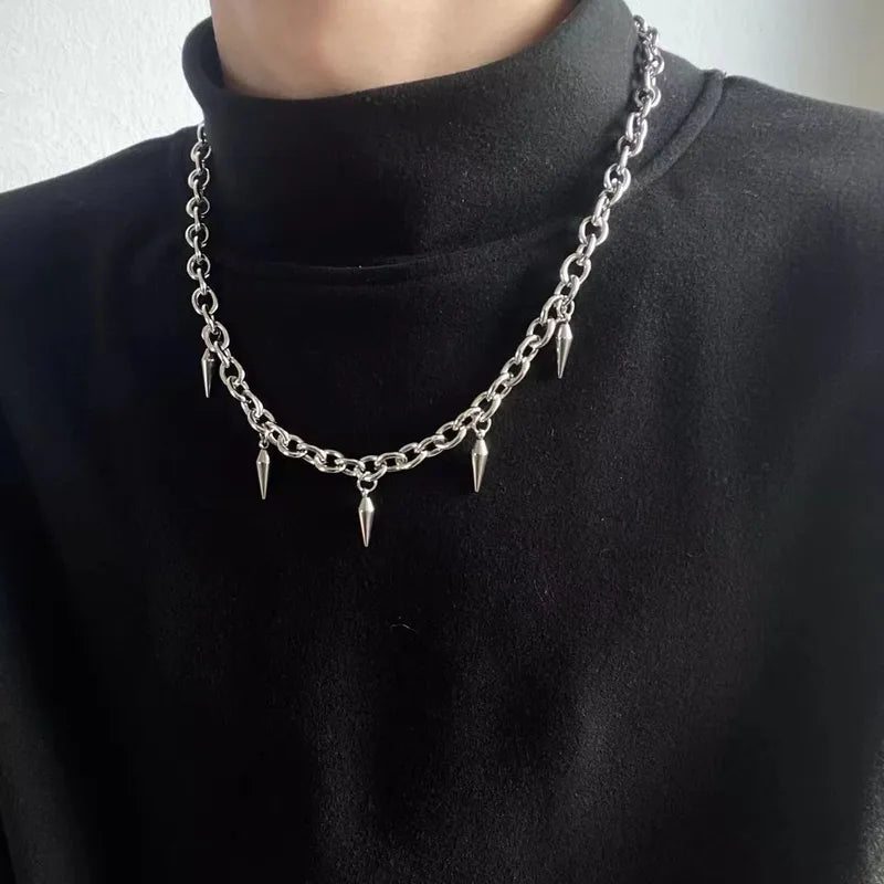 Geometric Spike Chain Necklace