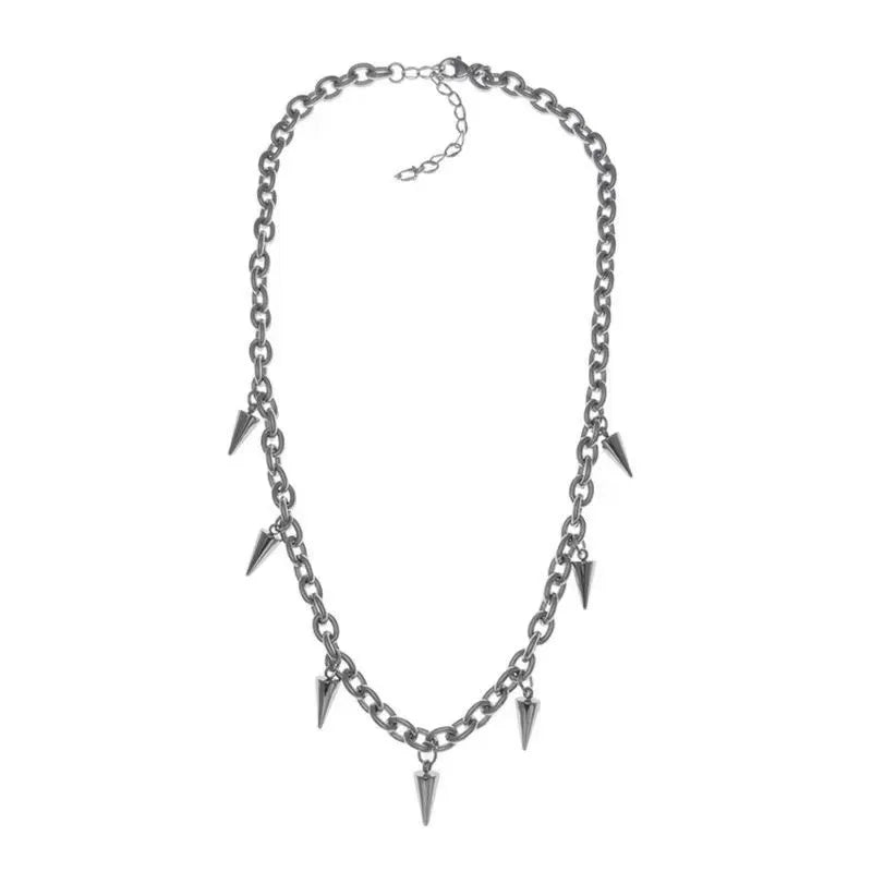 Geometric Spike Chain Necklace