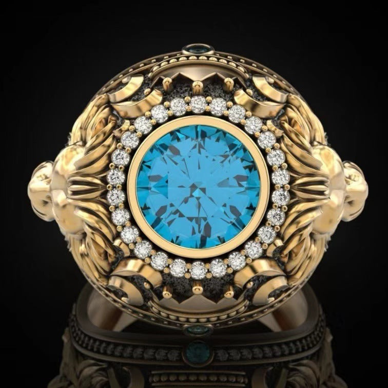 Fierce Tiger Head Alloy Ring for Men