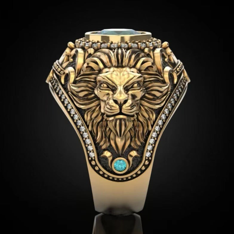 Fierce Tiger Head Alloy Ring for Men