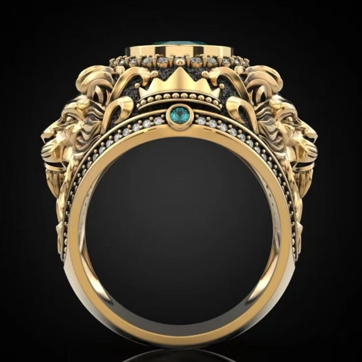Fierce Tiger Head Alloy Ring for Men