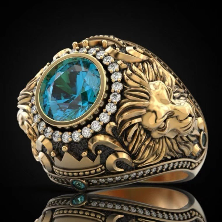 Fierce Tiger Head Alloy Ring for Men