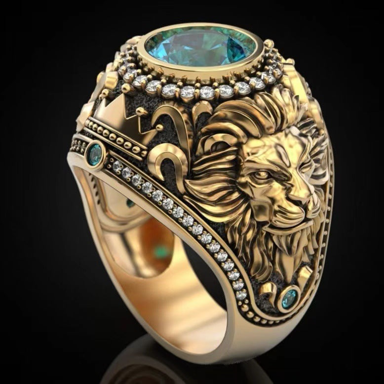 Fierce Tiger Head Alloy Ring for Men