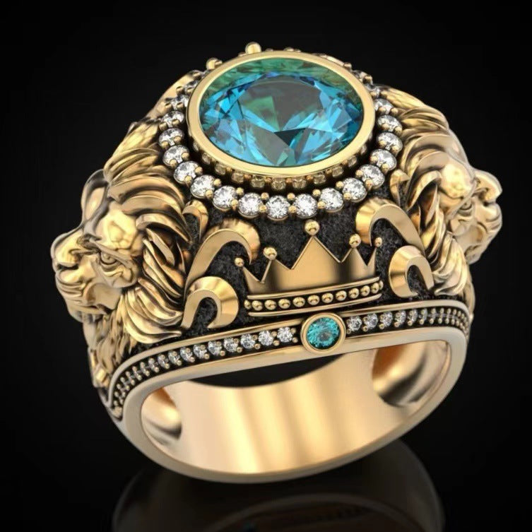 Fierce Tiger Head Alloy Ring for Men