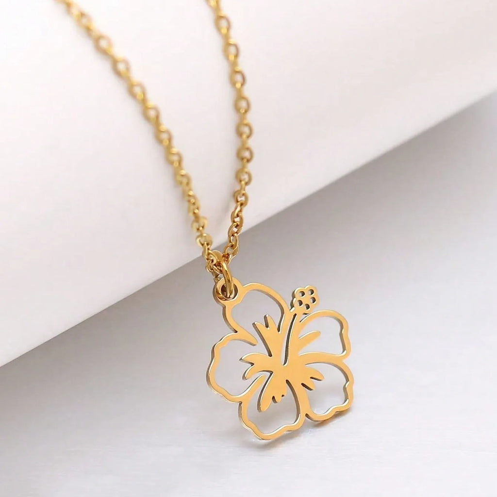 Ion Plated Real Gold Flower Necklace