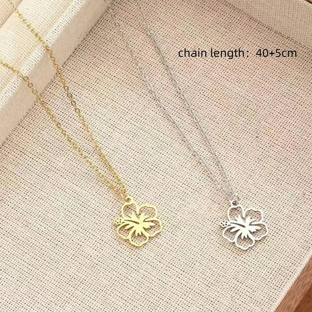 Ion Plated Real Gold Flower Necklace